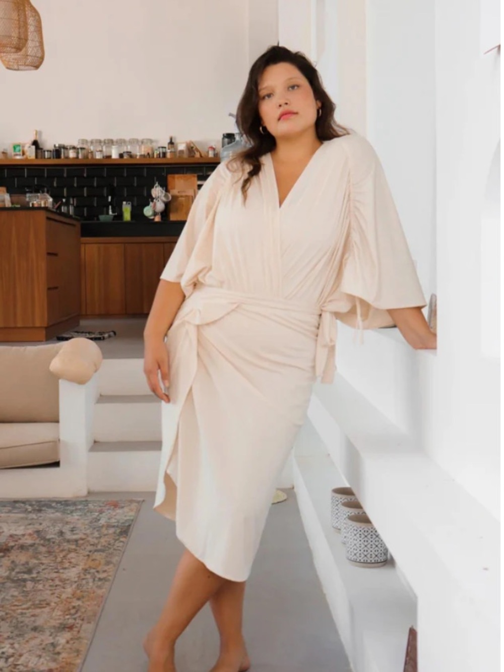 Anava Paris Cream Camila Swim Set Wrap skirt